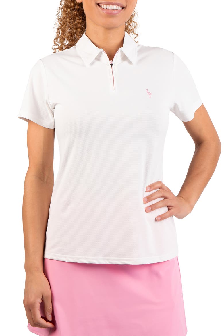 Solid Quarter Zip Polo, Main, color, WHITE