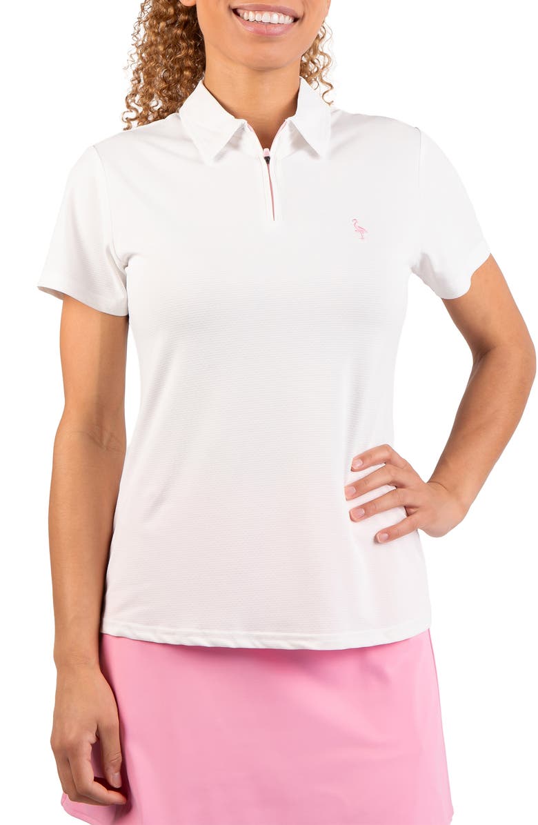 TailorByrd Solid Quarter Zip Polo, Main, color, White