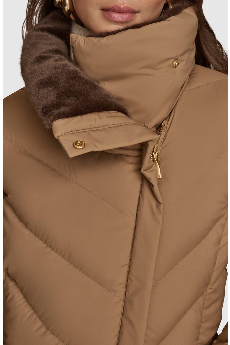 Water Resistant Chevron Down Puffer Coat, Alternate, color, ANTIQUE GOLD