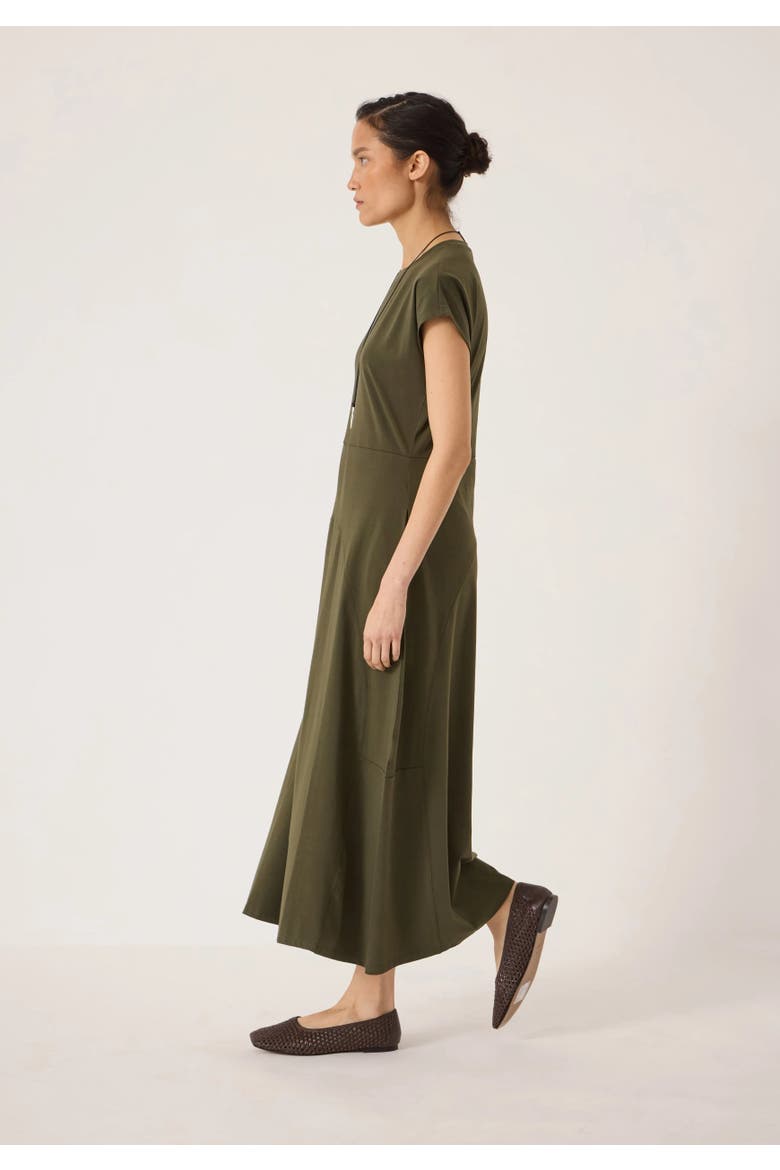 Barrel Cotton Jersey Dress, Alternate, color, Khaki