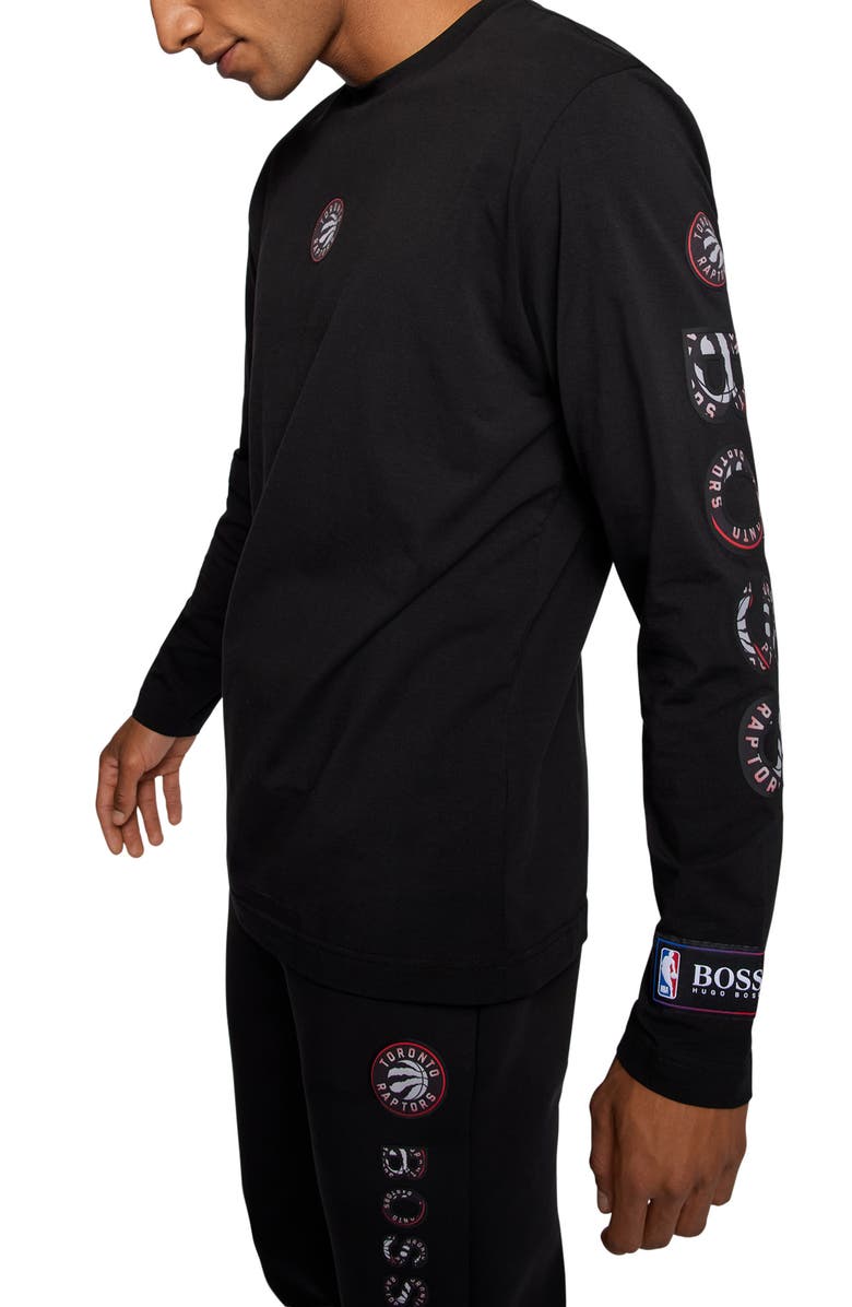 BOSS x NBA Threesixty Toronto Raptors Long Sleeve Logo Graphic Tee, Alternate, color, 