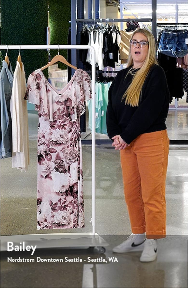 Floral Ruffle Cape Midi Dress, sales video thumbnail