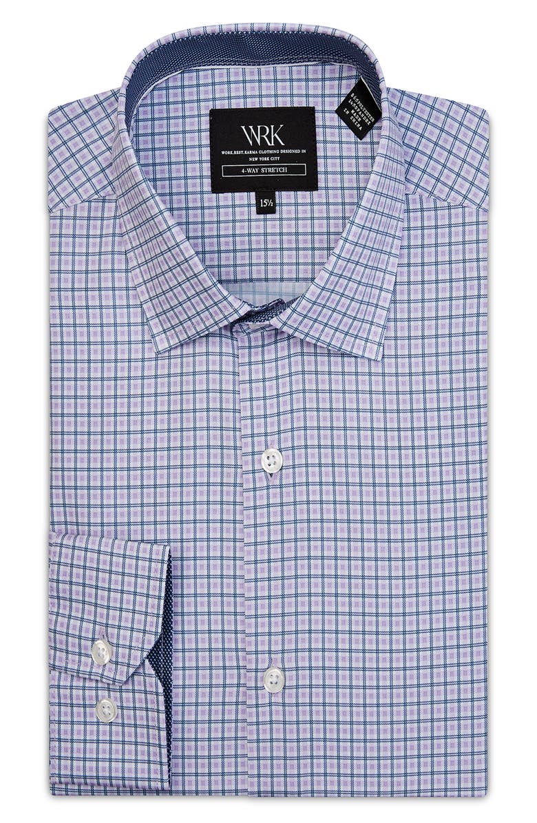 W.R.K Trim Fit Check Performance Stretch Dress Shirt, Alternate, color, 