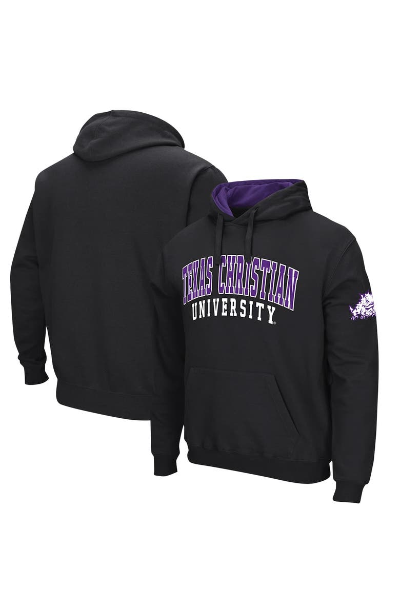 COLOSSEUM Men's Colosseum Black TCU Horned Frogs Double Arch Pullover Hoodie, Alternate, color, Black