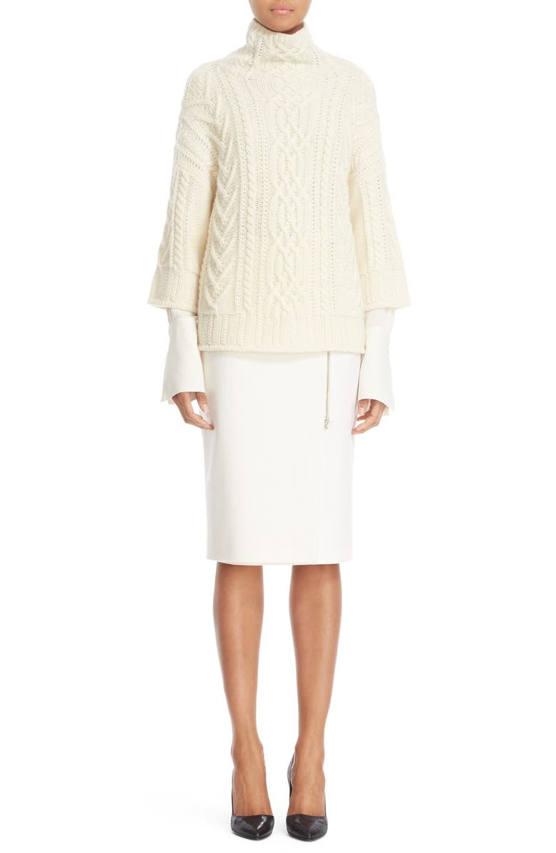 Max Mara 'Ercole' Cable Knit Wool & Cashmere Sweater, Alternate, color,
