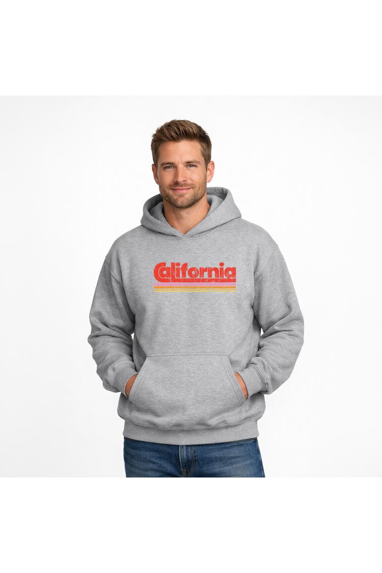 California Retro Stripes Hoodie, Main, color, Graphite