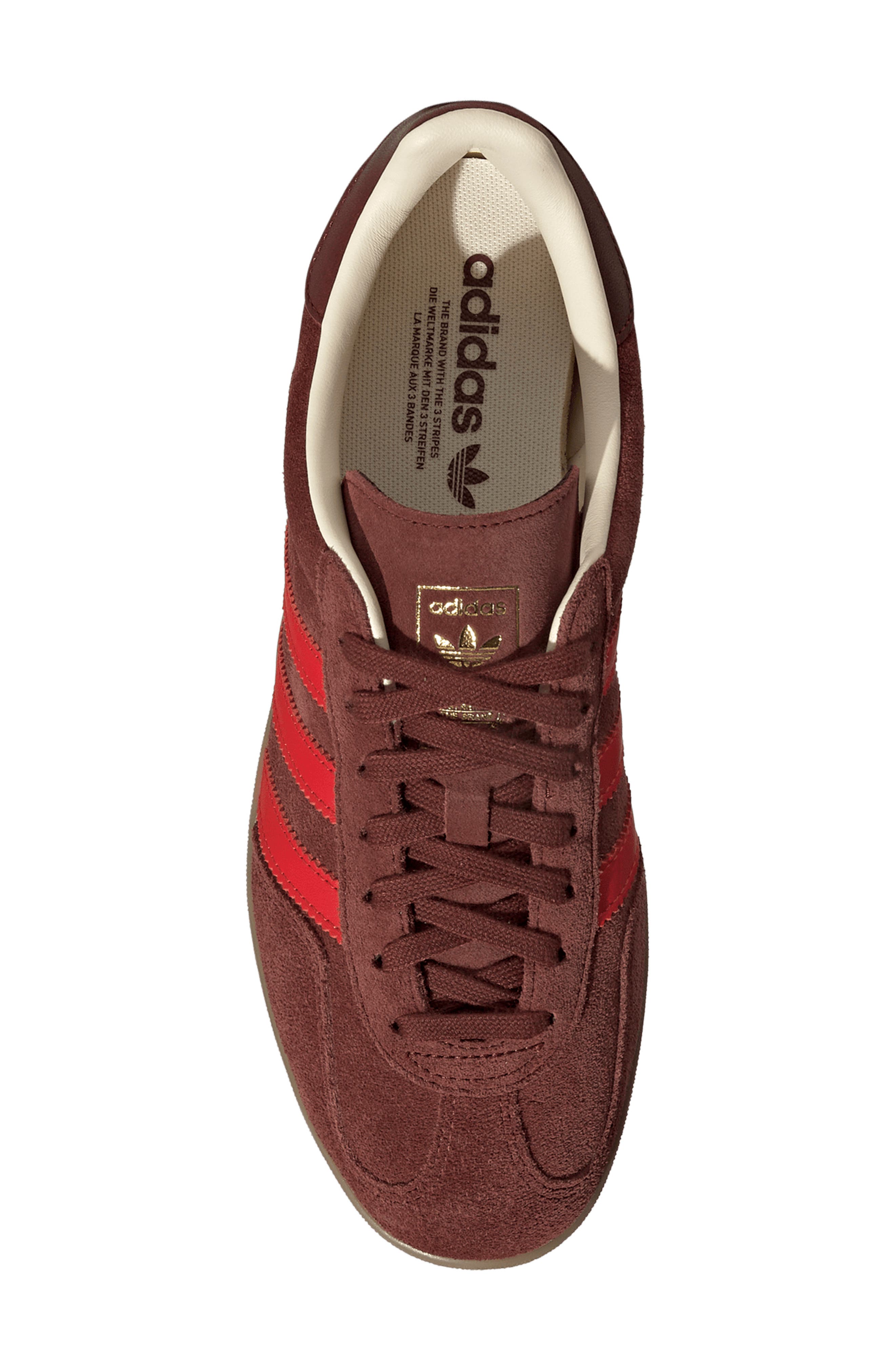 Gazelle Indoor Sneaker, Alternate, color, FOXBRN/RED