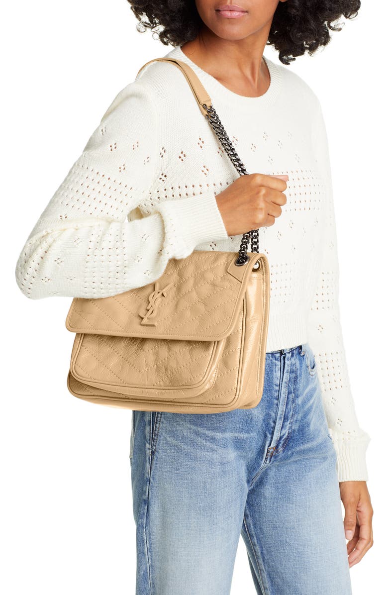 Saint Laurent Medium Niki Leather Shoulder Bag, Alternate, color,
