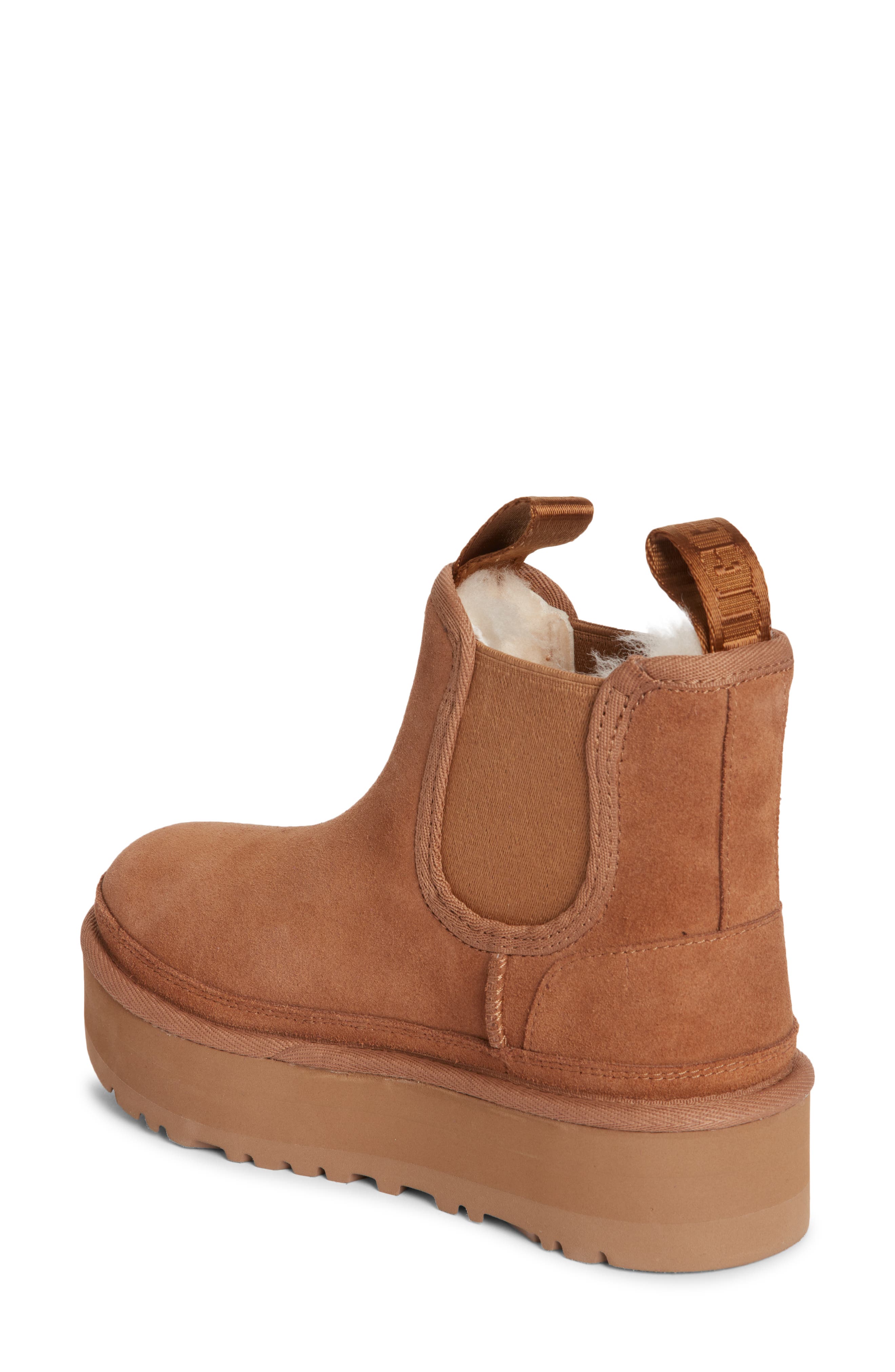 UGG<sup>®</sup> Kids' Neumel Water Resistant Genuine Shearling Platform Chelsea Boot, Alternate, color, 