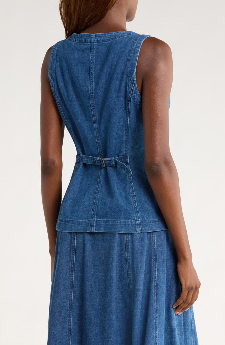 Marine Layer Charlie Denim Cutaway Vest, Alternate, color, Medium Wash