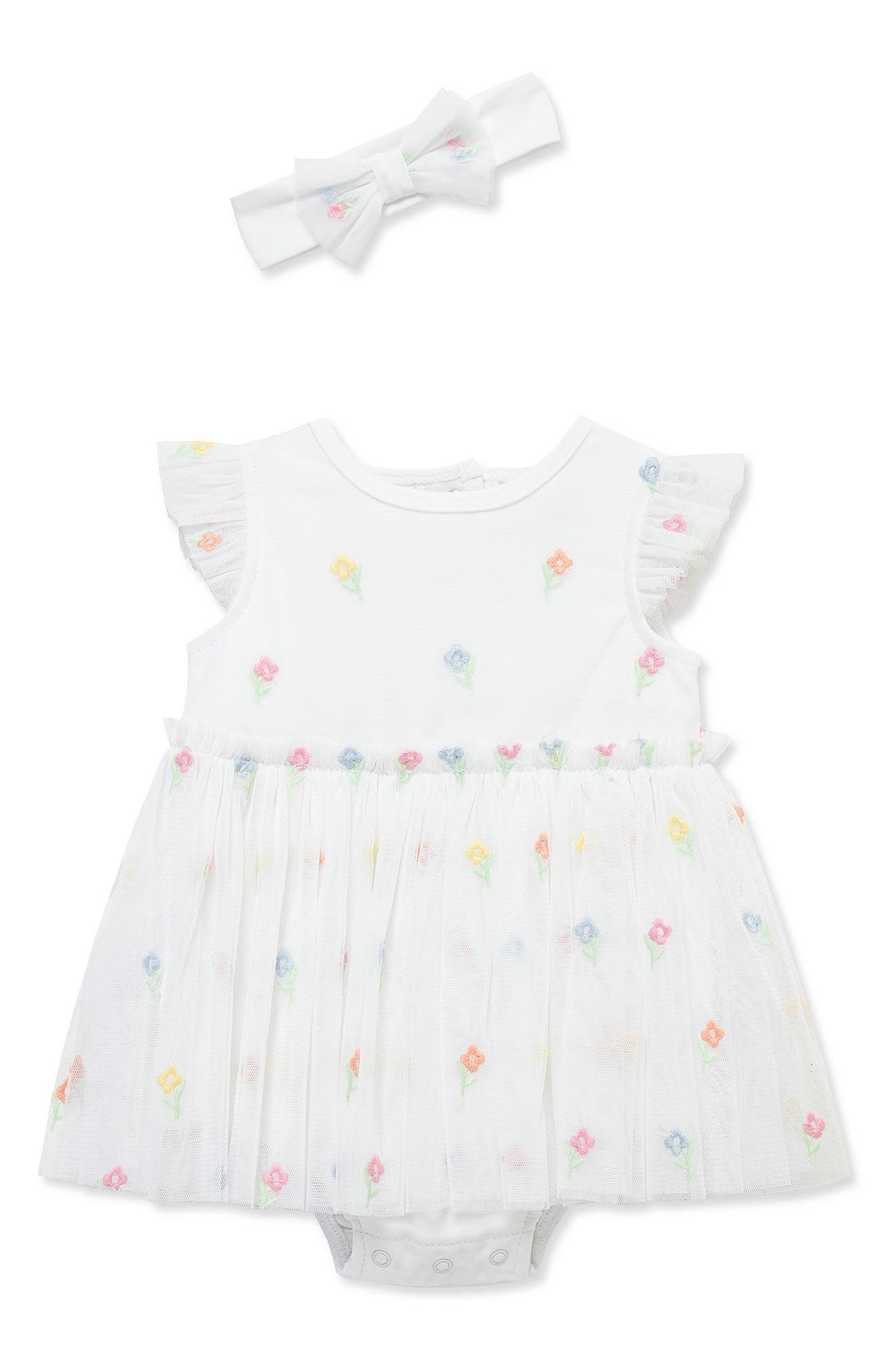 Little Me Sweet Rloral Romper & Headband Set