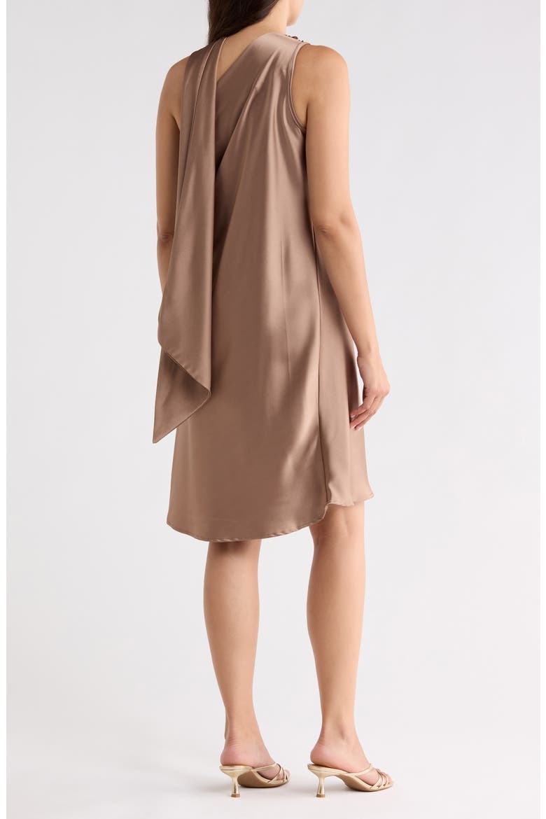 One-Shoulder Scarf Dress, Alternate, color, DUNE