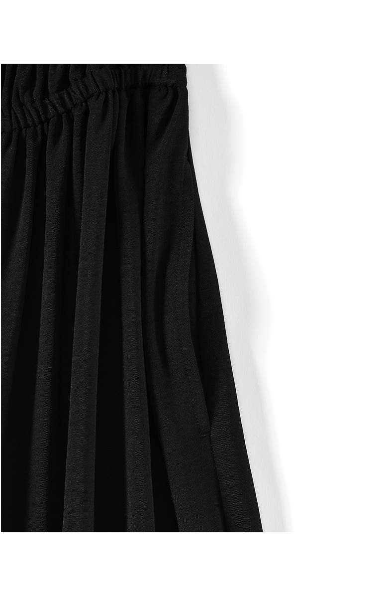 Lands' End Plus Size Creaseless Scoop Neck Smocked Midi Dress, Alternate, color, Black