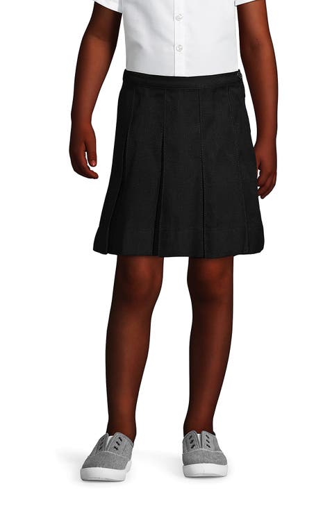 School Uniform Girls Solid Box Pleat Skirt Above Knee