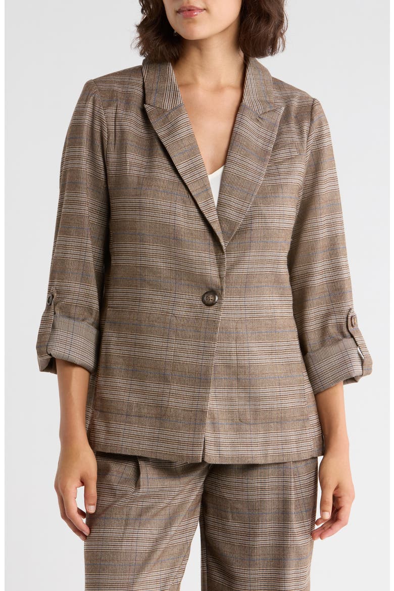 Oversize Plaid Blazer, Main, color, MOONROCK MULTI