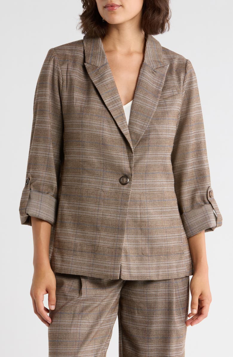 Democracy Oversize Plaid Blazer, Main, color, Moonrock Multi