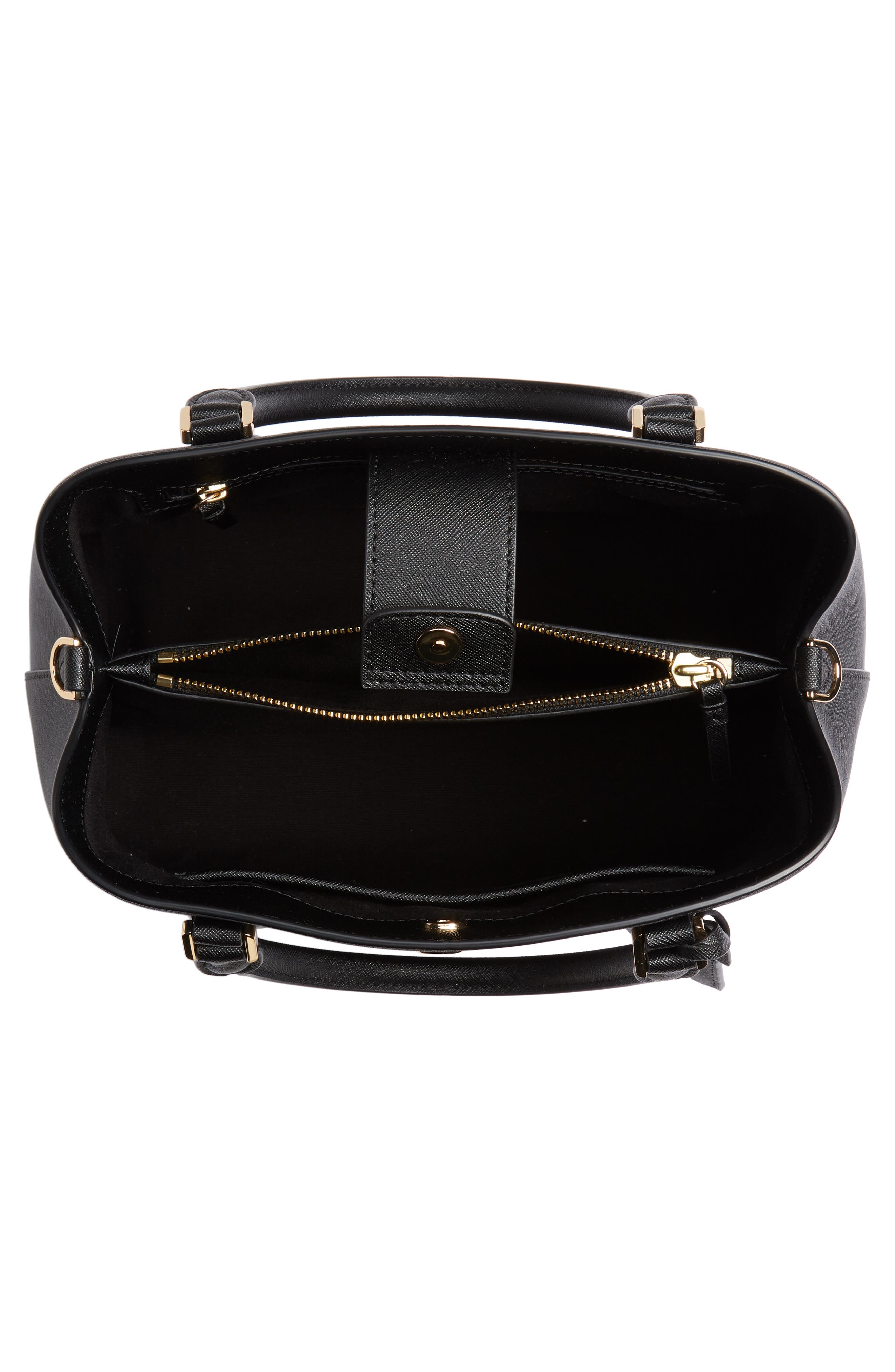Medium Robinson Leather Triple Compartment Bag, Alternate, color, BLACK