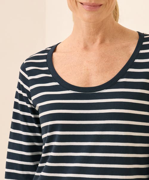 Pact Organic Cotton Softspun Long Sleeve Scoop Neck Tee In Blue