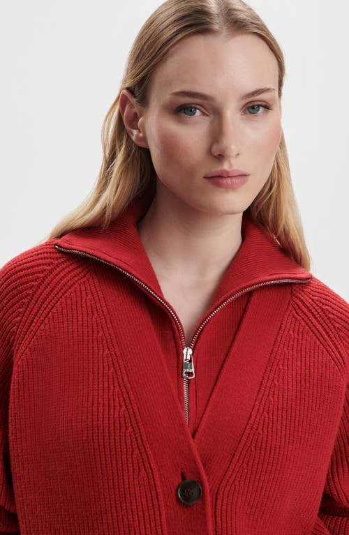 Varley Button Cardigan In Red