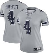 Nike Women's Nike Dak Prescott Gray Dallas Cowboys Inverted Legend Player Performance Top