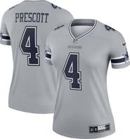 Nike Women's Nike Dak Prescott Gray Dallas Cowboys Inverted Legend Player Performance Top
