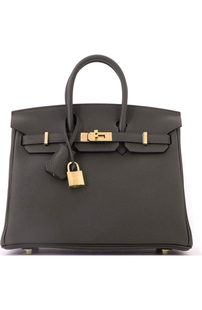 Pre-Owned Hermes Birkin Handbag Green Togo with Gold Hardware 25, Main, color, Vert Bronze