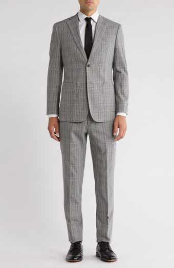 English Laundry Trim Fit Plaid Two-Piece Suit