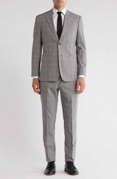 English Laundry Trim Fit Plaid Two-Piece Suit