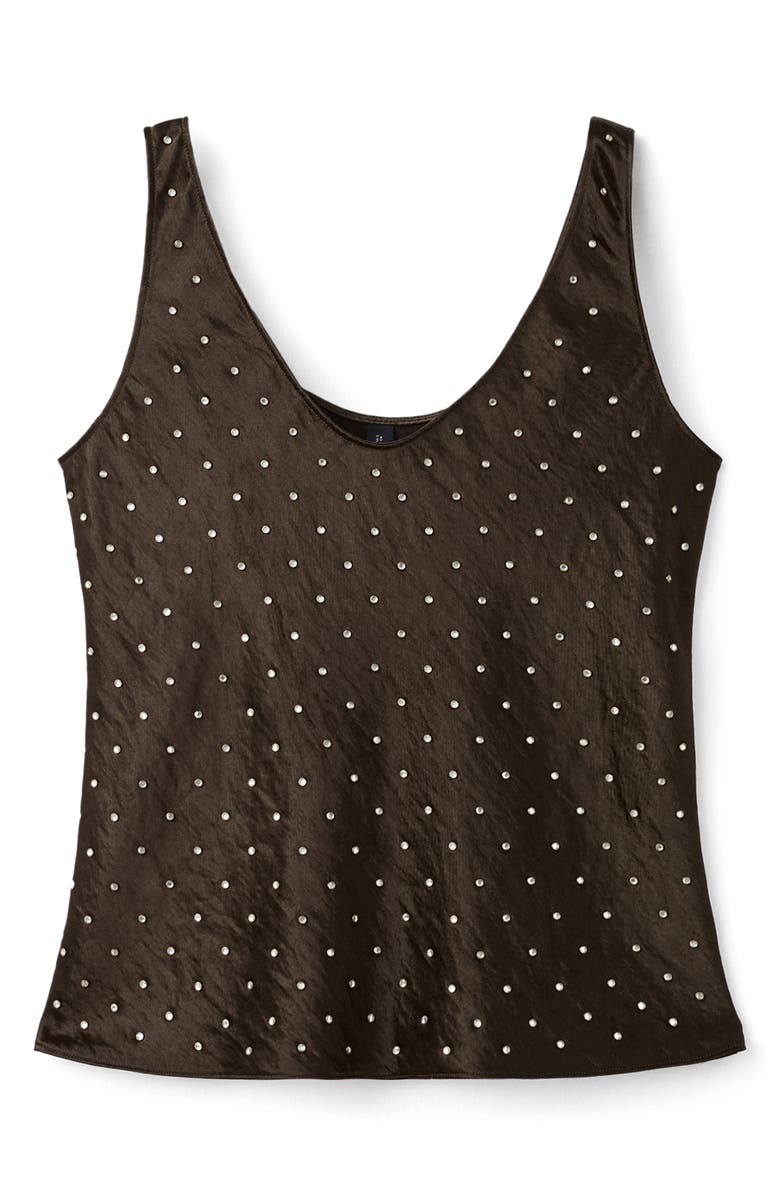 MANGO Crystal Embellished Crinkled Satin Tank, Alternate, color, 