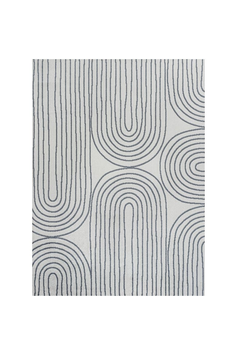 Doodle Contemporary Glam Geometric Machine-Washable Area Rug, Alternate, color, Cream/Dark Gray