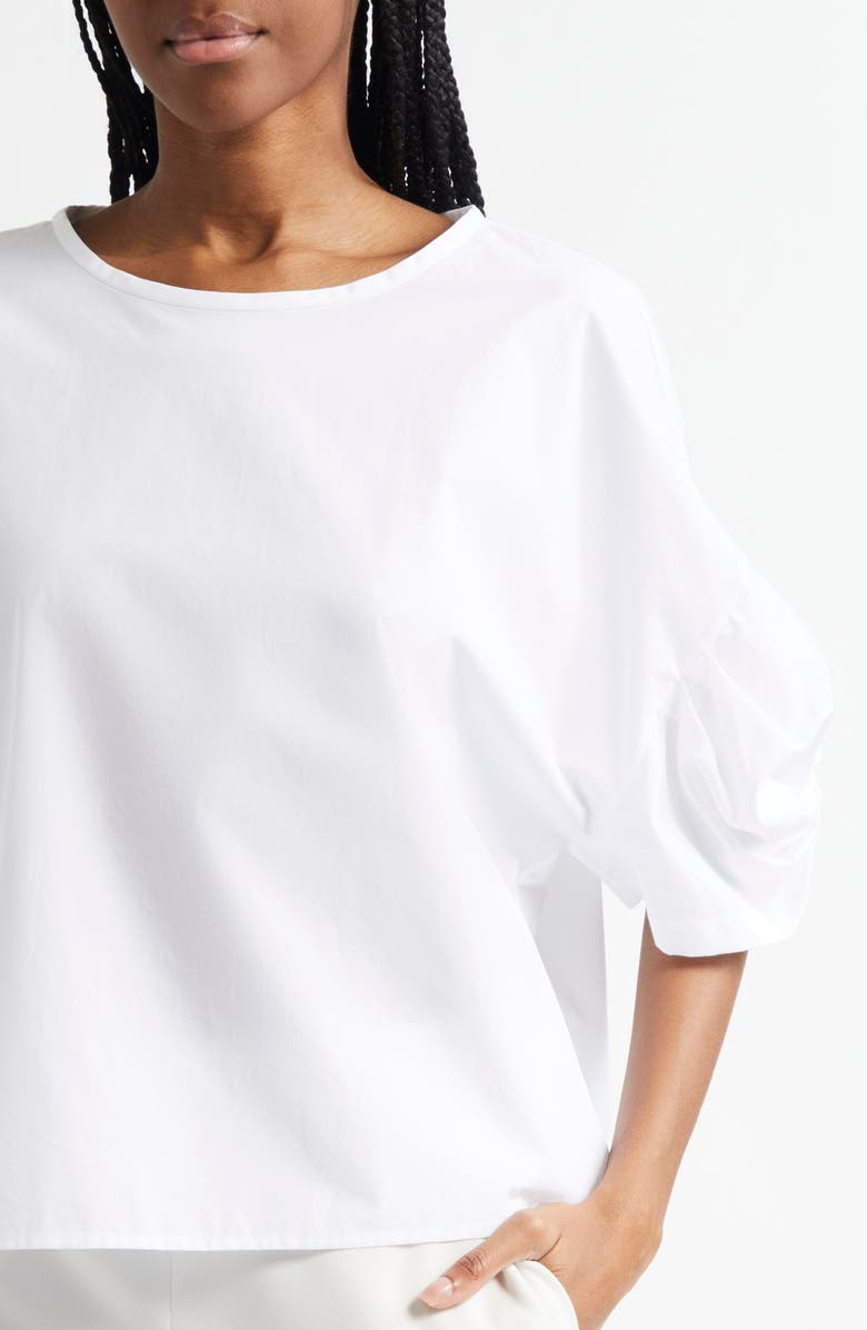 Emporio Armani Cotton Poplin Pullover Top, Alternate, color,