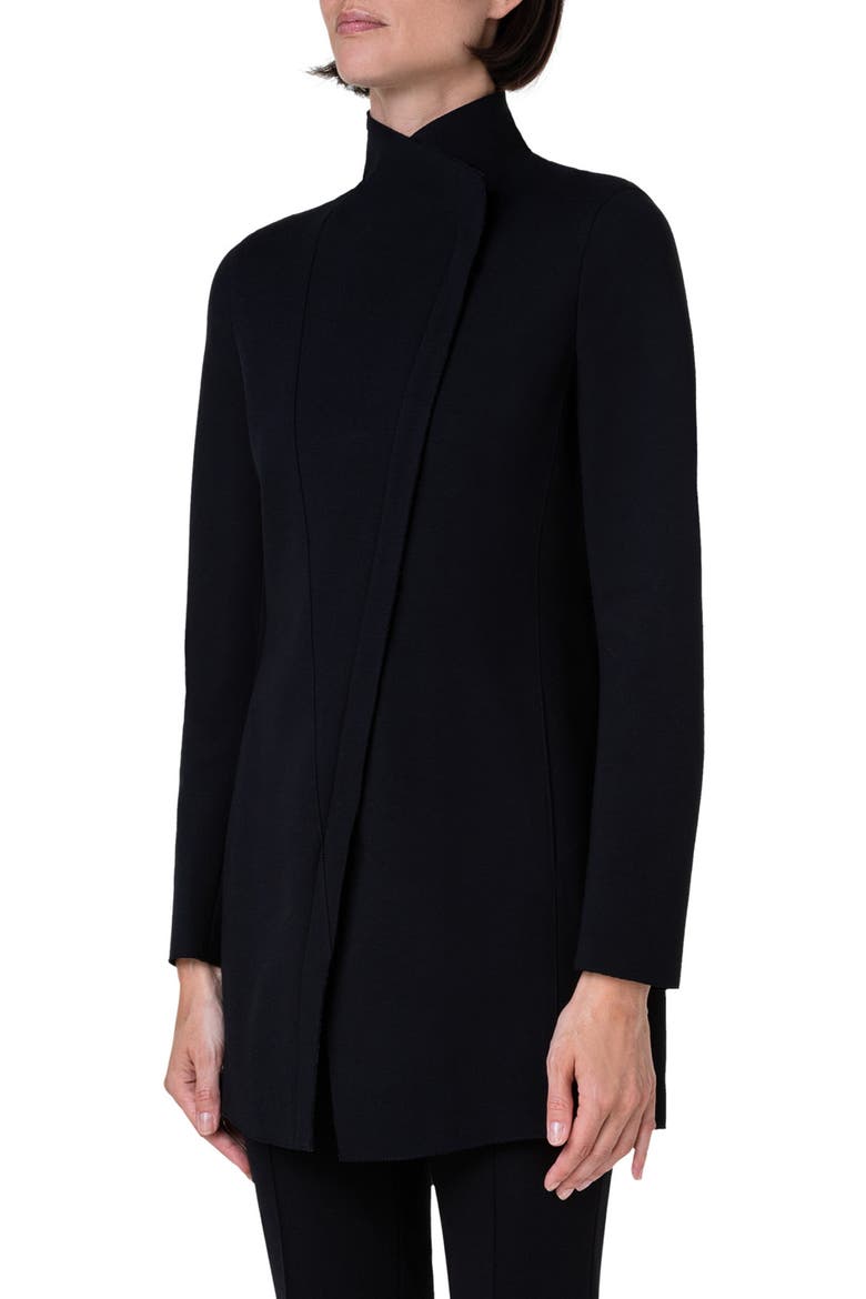 Jersey Moto Zip Jacket, Alternate, color, BLACK