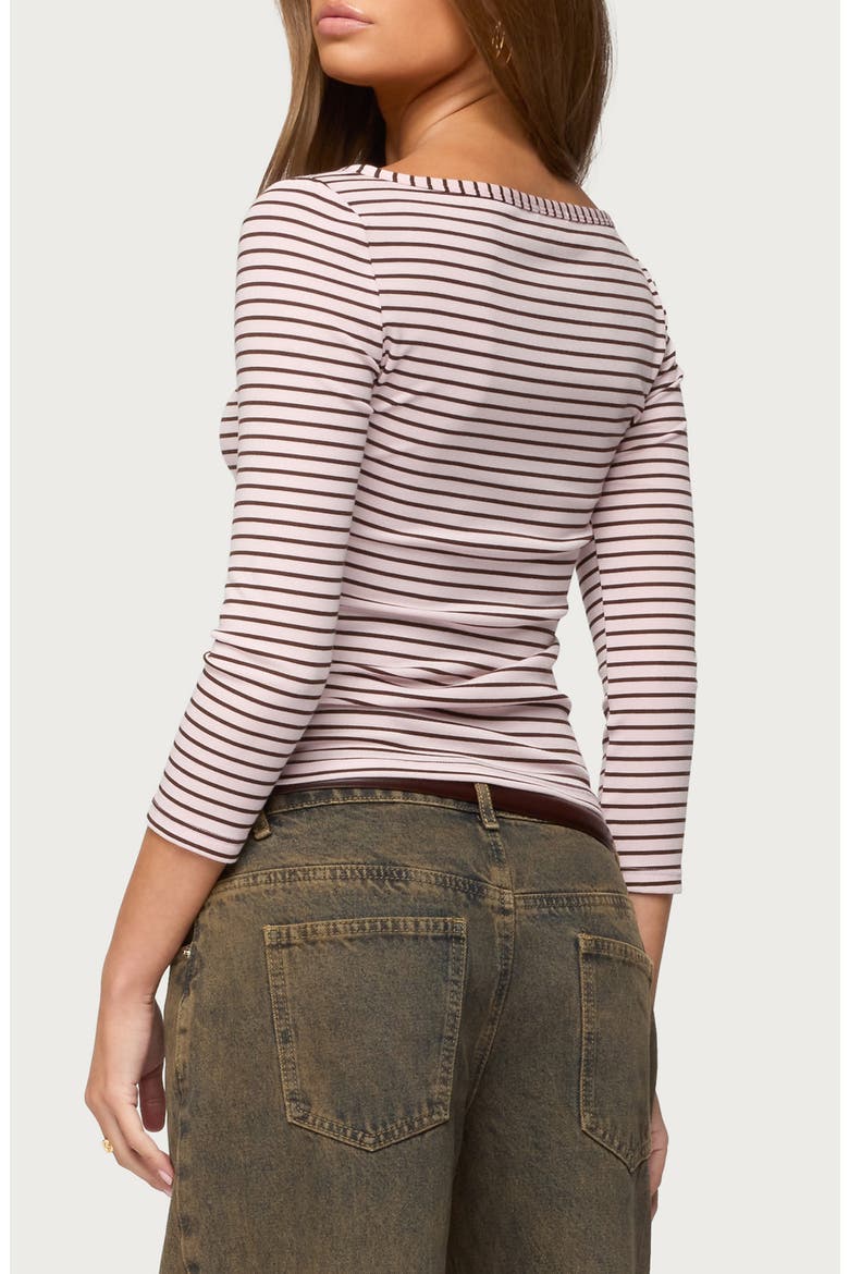 Avigyle Stripe Long Sleeve Henley Top, Alternate, color, LIGHT-PINK
