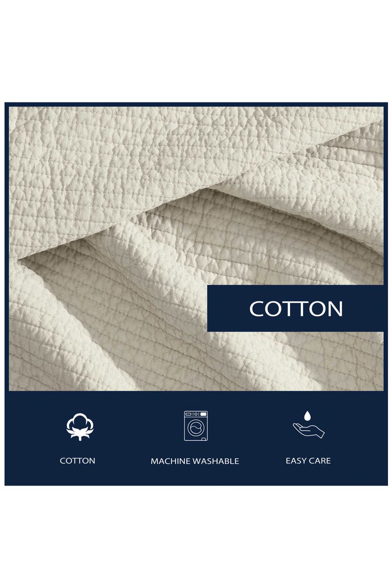 Seashore Stitch Queen Quilt Sham Set, Alternate, color, BEIGE