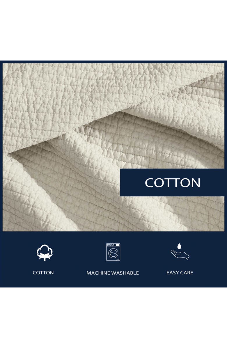 Nautica Seashore Stitch Queen Quilt Sham Set, Alternate, color, Beige