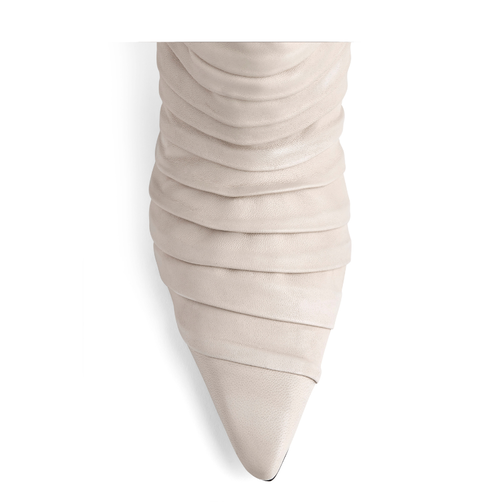 Shop Neil J. Rodgers Plisse Knee Boot In Creme Nappa