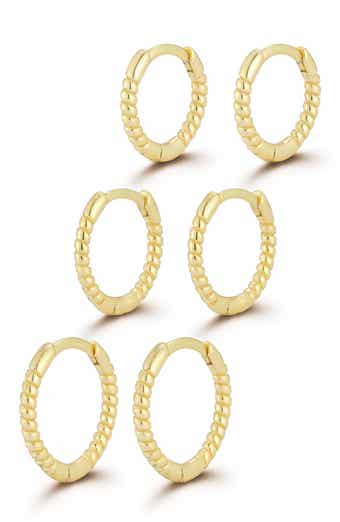 GLAZE JEWELRY Set of 3 Graduated Twist Huggie Hoop Earrings