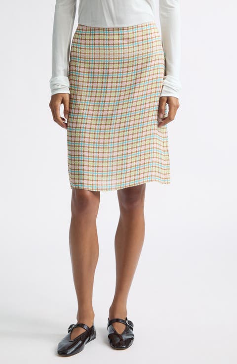 Colette Check Crepe Skirt