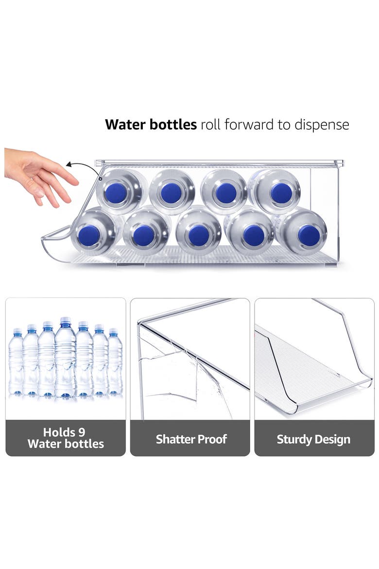4-Pack Stackable Water Bottle Organizers, Alternate, color, CLEAR