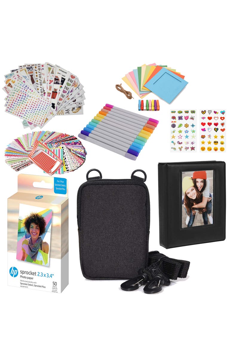 HP Sprocket 2.3x3.4 Zink Photo Paper (50 Pack) with Bundle, Main, color, White