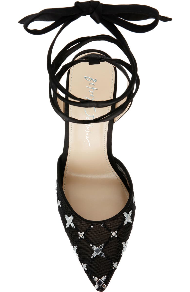 Betsey Johnson Angel Ankle Wrap Pointed Toe Pump, Alternate, color,