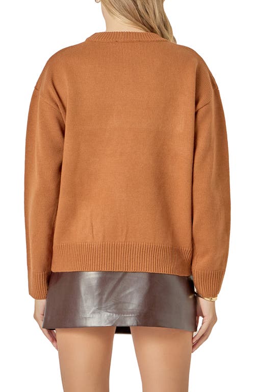 English Factory Statement Sweater In Brown