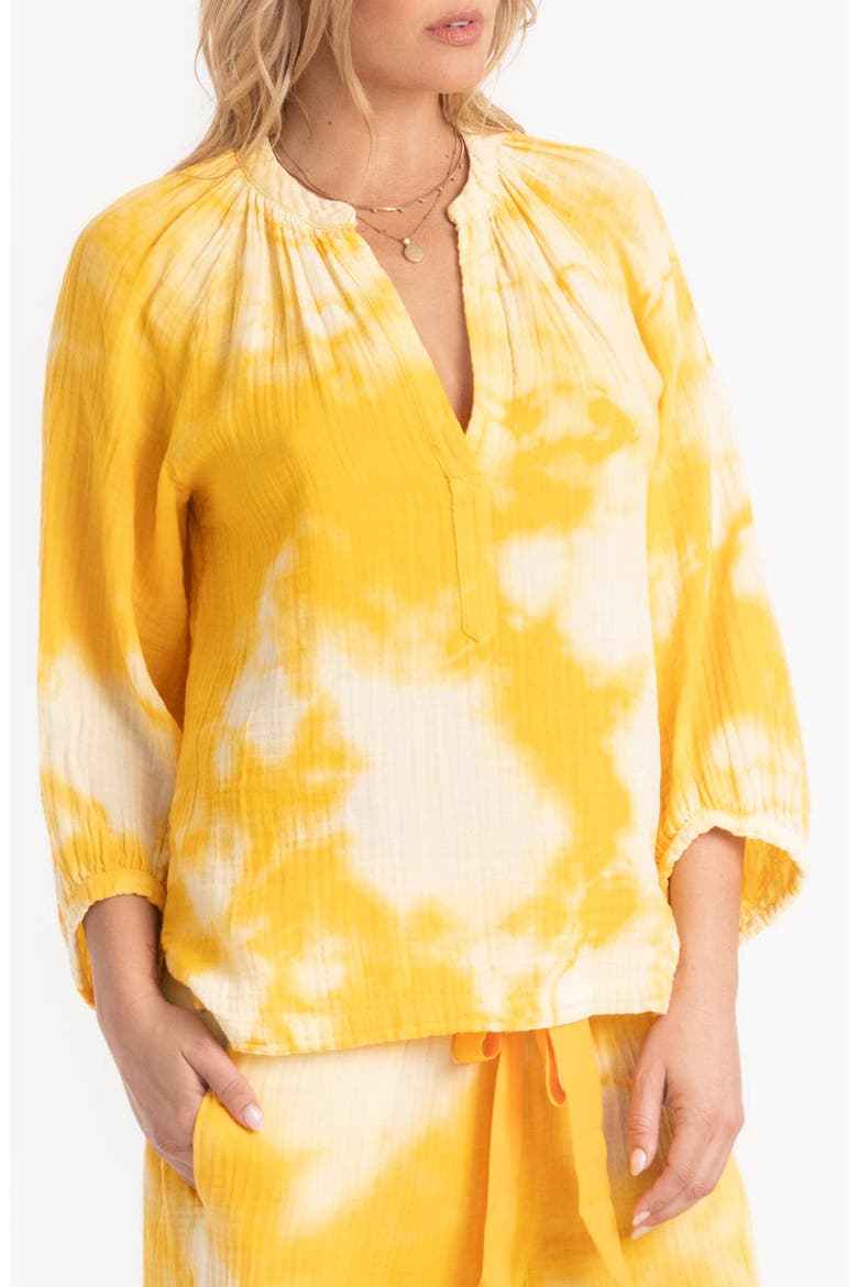 Tie Dye Gauze Top, Alternate, color, Sunflower Tie Dye