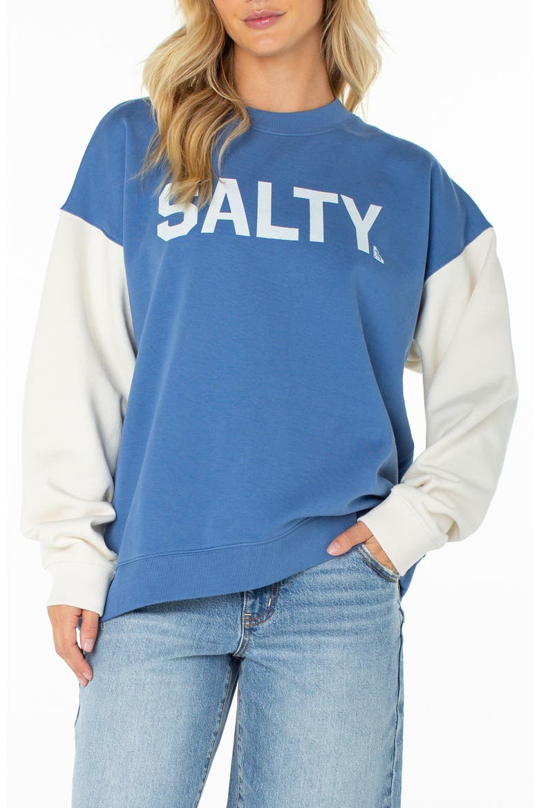 Lineup Contrast Crewneck Sweatshirt, Main, color, DUTCH BLUE