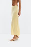 Malina Aubree Satin Midi Skirt