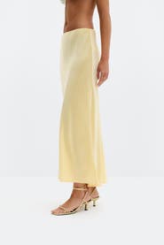 Malina Aubree Satin Midi Skirt