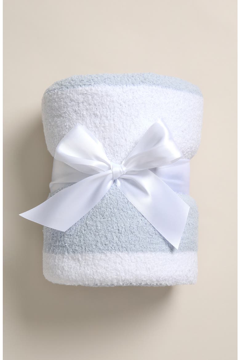 Print So Soft Chenille Blanket, Alternate, color, BLUE FEATHER CABANA STRIPE