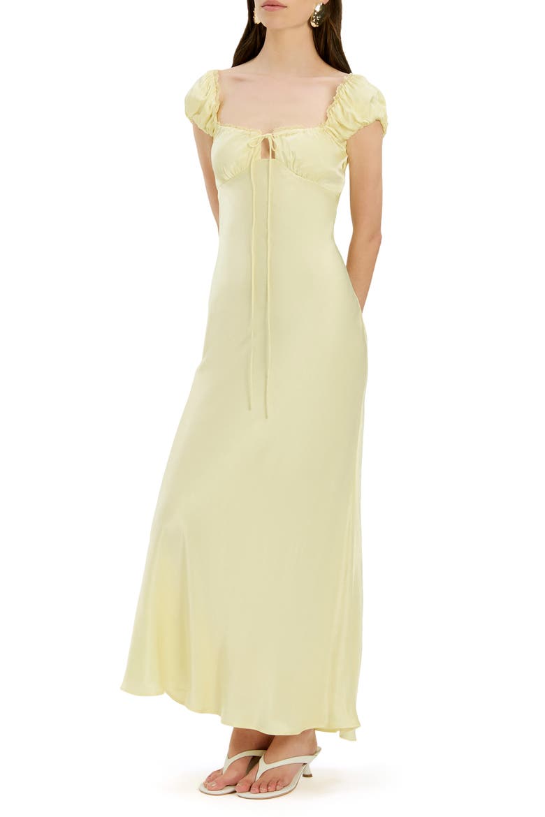 Stasia Satin Slipdress, Alternate, color, CANARY YELLOW