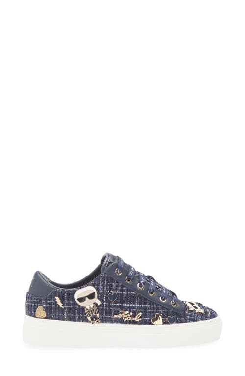 Karl Lagerfeld Paris Cate Pins Lace-up Sneaker In Blue