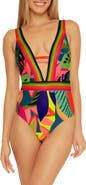 Trina Turk Rainforest Plunge One-Piece Swimsuit